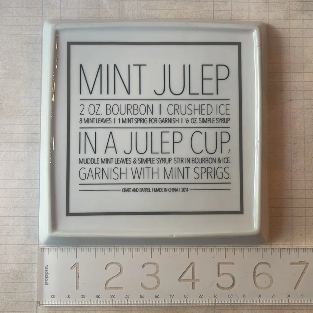 Crate & Barrel Mint Julep Appetizer Plate